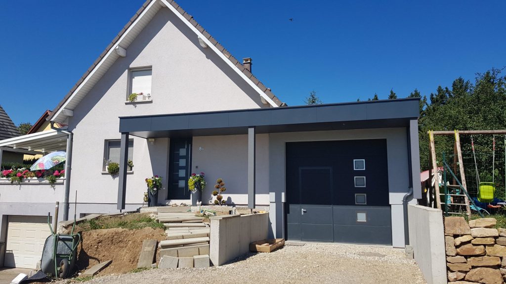 Extension d’un garage/atelier d’une maison à Oberhergheim dans le Haut-Rhin